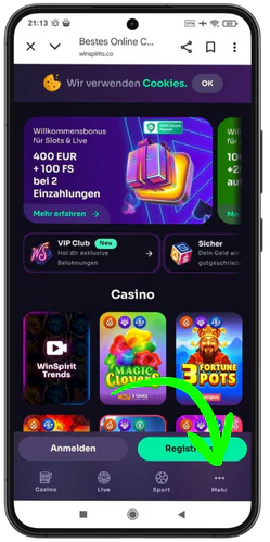 WinSpirit Casino Website besuchen