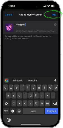 WinSpirit Casino Confirm installation iOS