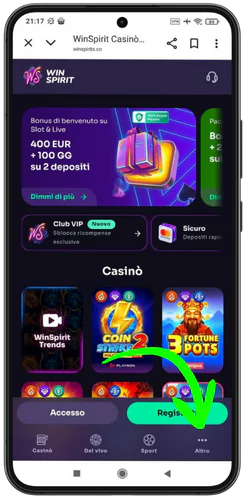 Visita il sito web di WinSpirit Casino