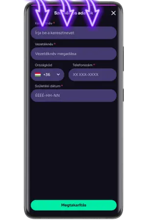 Írja be telefonszámot nevet Casinót winspirit regisztráció