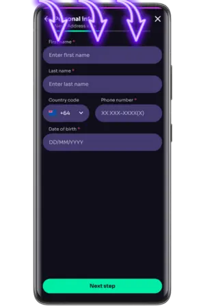 Enter phone number name Winspirit registration