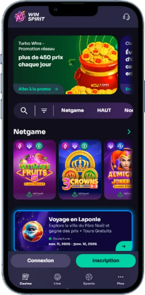 Site officiel du casino WinSpirit