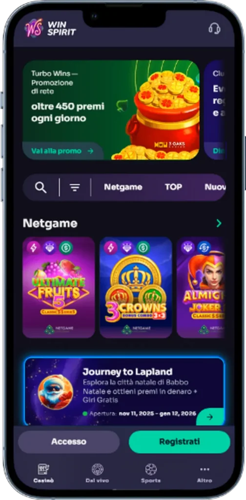 Sito ufficiale del casinò WinSpirit
