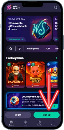 Register in WinSpirit casino