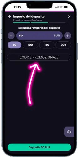 Inserisci il codice promozionale WinSpirit