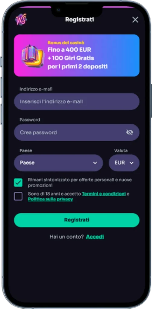 Indirizzo e-mail registrato del casinò WinSpirit
