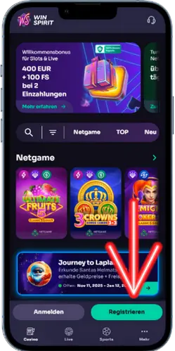 Registrieren Sie sich im WinSpirit Casino
